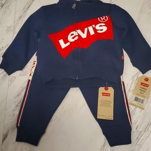 Levi's 3 Piece Set, Blue and Red, 12M.